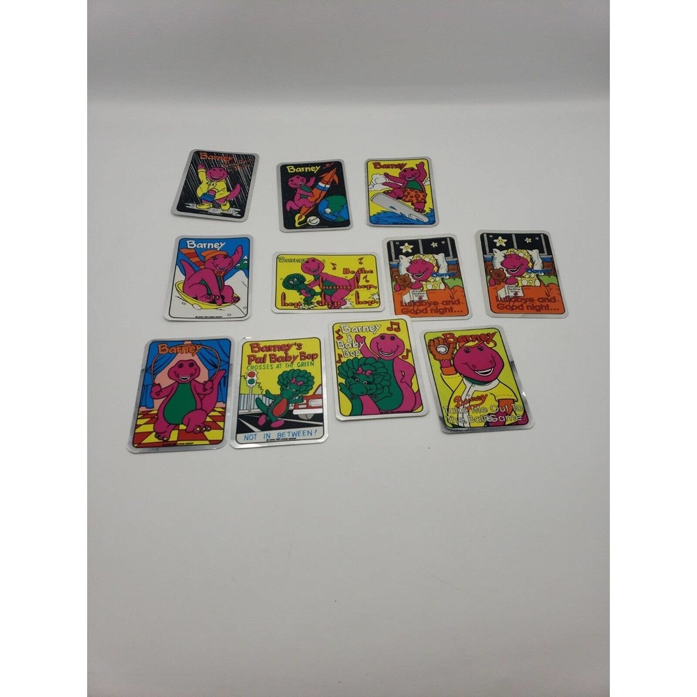 Vintage Stickers Lot of 10 BARNEY FOIL MYLAR Vending Machine Sticker VTG 1992